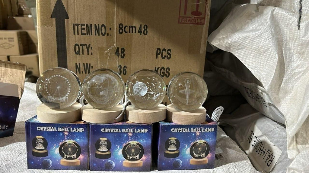 3D Crystal Ball Night Lamp – Assorted Designs